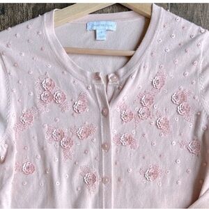 Charter Club Blush Pink Embellished Cardigan S